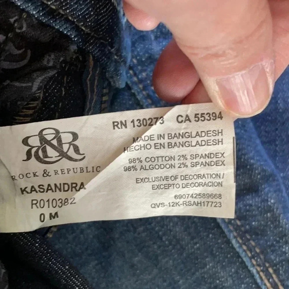 Rock & Republic Women’s Bootcut Jeans Sz 0M Blue Denim Kasandra - Picture 11 of 12